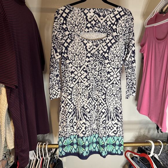 Lilly Pulitzer Hollee Dress Bright Navy Pineapple Coastal Pima Cotton Size S NWT - Picture 8 of 11